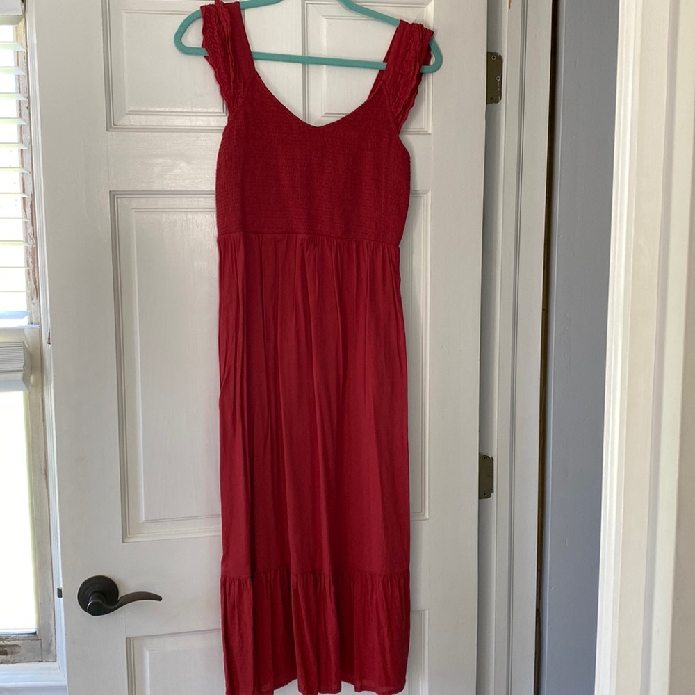 Old Navy, Red, Maxi Dress with side pockets